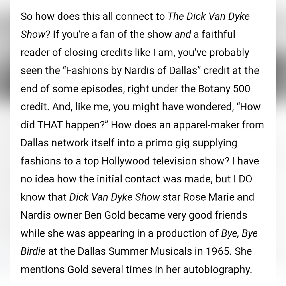 NARDIS of DALLAS custom for Dick Van Dyke show vintage Small read measurements - Picture 6 of 17